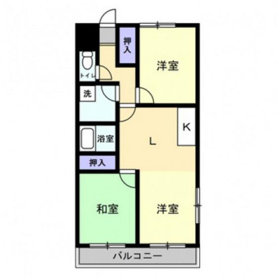 グランデュール東古松(3DK/6階)の間取り写真