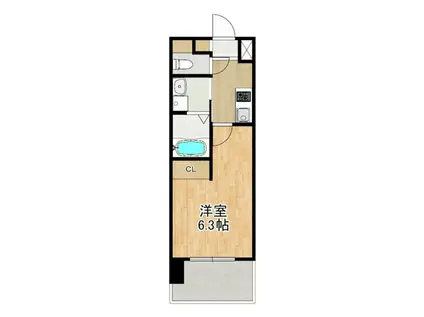 MODERN PALAZZO 矢上VIALE(1K/6階)の間取り写真