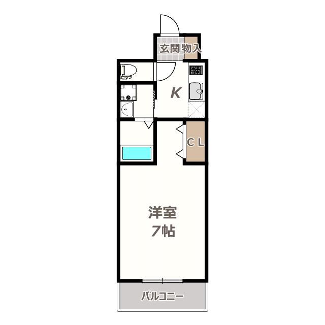 アーバンパーク田辺(1K/9階)の間取り写真