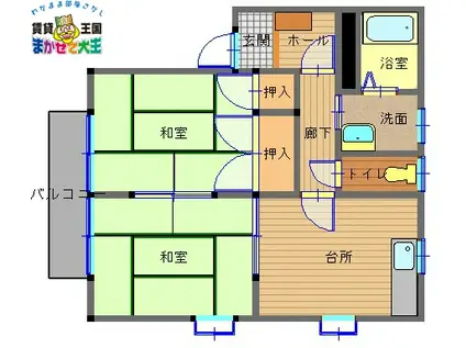 ITS FACE(2K/2階)の間取り写真