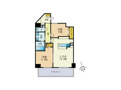 アマビリスF箱崎(2LDK/8階)の間取り写真