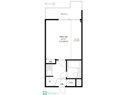 クリオ妙蓮寺壱番館(1K/4階)の間取り写真