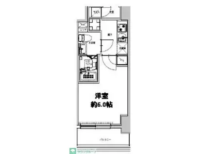 S-RESIDENCE市川(1K/9階)の間取り写真