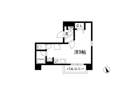 ウィングコート徳川(ワンルーム/4階)の間取り写真