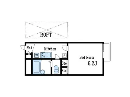 NATURA FUNABORI(1K/2階)の間取り写真