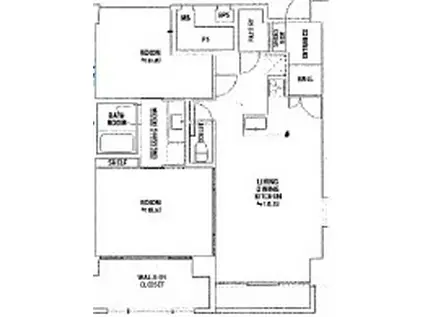 スカイプラザ赤坂(2LDK/3階)の間取り写真