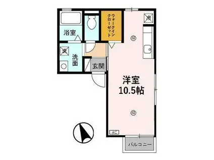 パルムドール01(ワンルーム/2階)の間取り写真