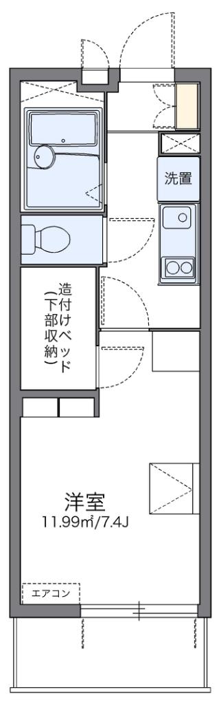 レオパレスLEAF(1K/4階)の間取り写真