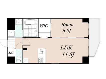 ルアナ北梅田(1LDK/3階)の間取り写真