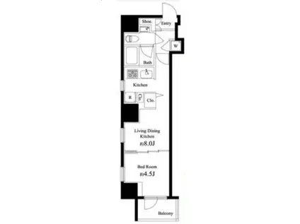 パティオ神田(1LDK/7階)の間取り写真