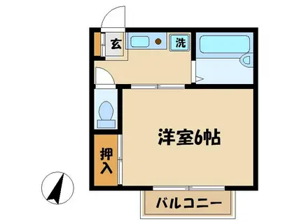 リエル大塚(1K/2階)の間取り写真