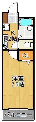 ISHIGAKI.BLD(1K/3階)の間取り写真