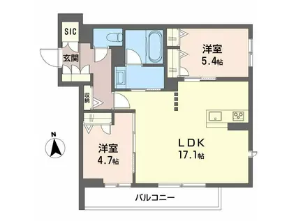 パークレジデンス香久池(2LDK/1階)の間取り写真