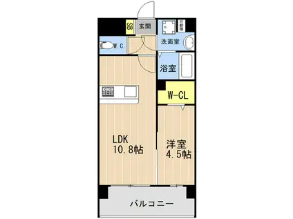 LIBTH安里(1LDK/3階)の間取り写真
