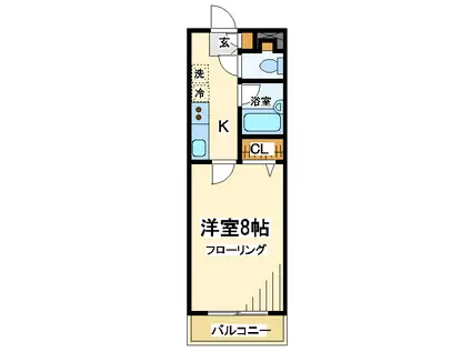 ドゥ・ベルジュール(1K/4階)の間取り写真