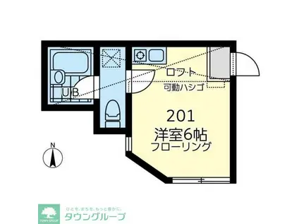 サザンリビエラ多摩川(ワンルーム/2階)の間取り写真