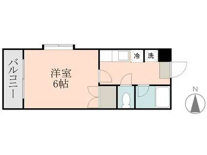 エクステンド城山(1K/2階)の間取り写真