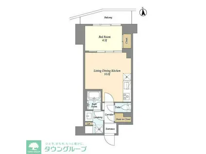 コンフォリア竹ノ塚イースト(1LDK/8階)の間取り写真