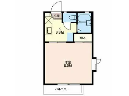 レーベン美里(1K/2階)の間取り写真