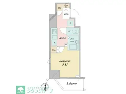 CLAREGRACE松戸(1K/2階)の間取り写真