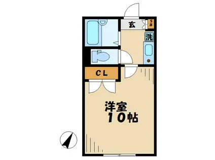 レオパレス金子(1K/1階)の間取り写真