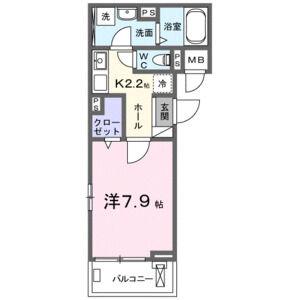 プラザ九源III(1K/3階)の間取り写真