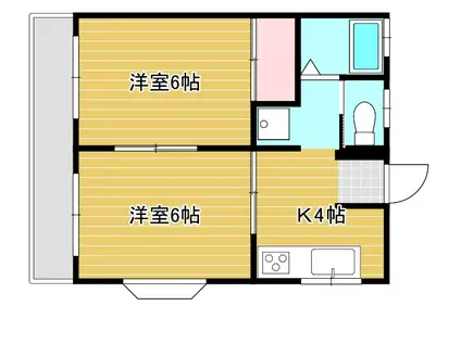 ルフュージュさくら青木(2K/1階)の間取り写真