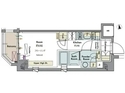 マスターズコート木場公園ブラン(1K/6階)の間取り写真