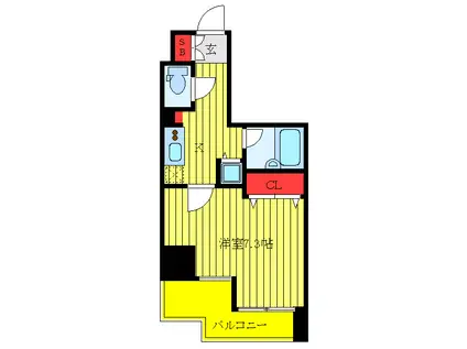 RASIS大山山手通(1K/11階)の間取り写真