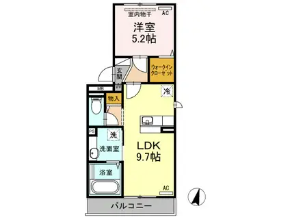 シャンス 16(1LDK/3階)の間取り写真