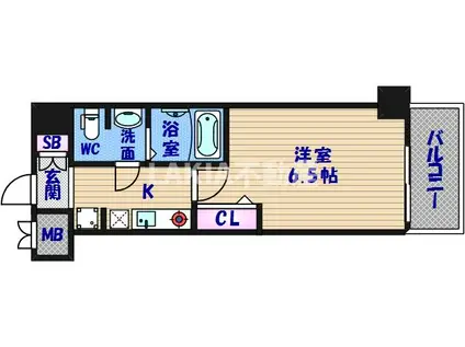 ラナップスクエア四天王寺(1K/8階)の間取り写真