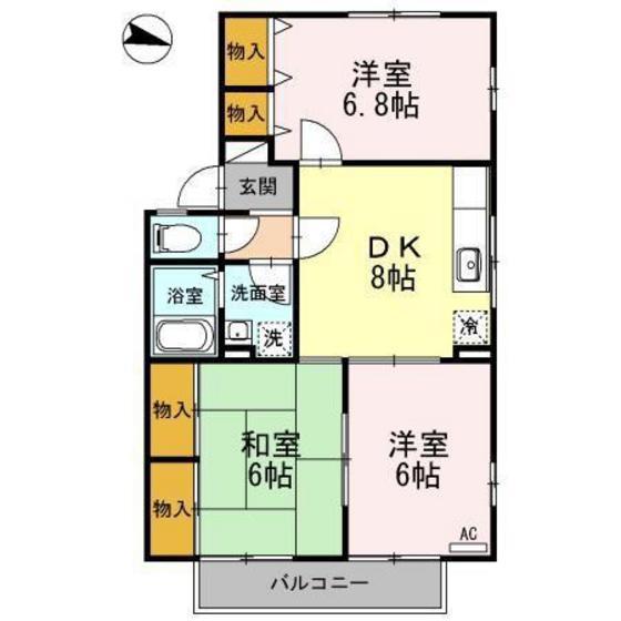 セジュール細馬(3DK/2階)の間取り写真