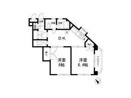 プレアデス(2DK/3階)の間取り写真