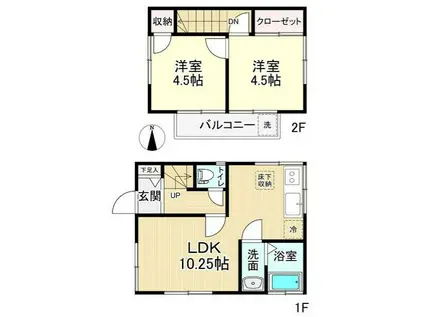 南3丁目アパート(2LDK/1階)の間取り写真