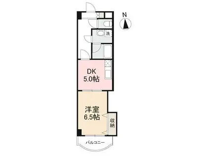 アレスト101(1DK/3階)の間取り写真