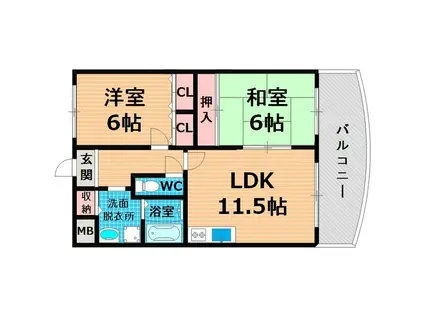 ベルフォーレ(2LDK/8階)の間取り写真