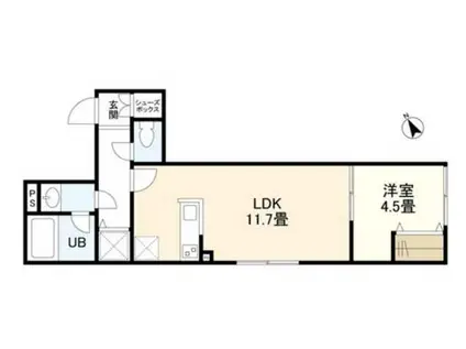 ウェルスクエアイズム高円寺(1LDK/2階)の間取り写真