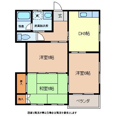 レーベルハイツ(3DK/2階)の間取り写真