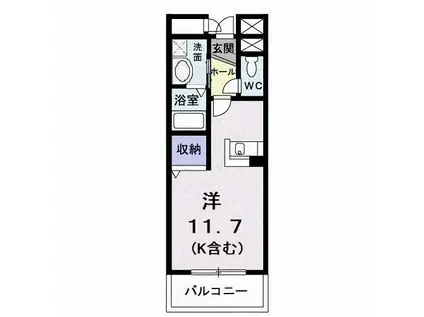 ファミリアノール(ワンルーム/3階)の間取り写真