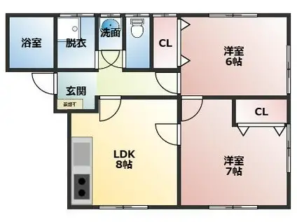 リヴハウス・アイ(2LDK/1階)の間取り写真