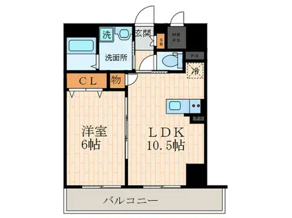 ファーストエフレシア杭瀬本町(1LDK/3階)の間取り写真
