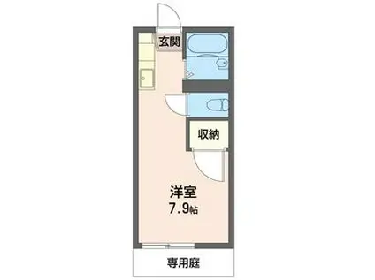 ジュネス川越(ワンルーム/1階)の間取り写真