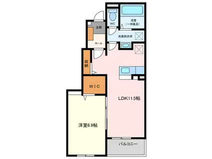 ブローテ(1LDK/1階)の間取り写真