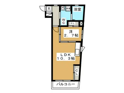 プライムスクエア(1LDK/1階)の間取り写真