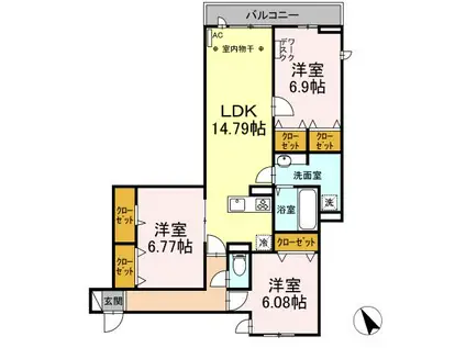 アヴァンス堀切(3LDK/3階)の間取り写真