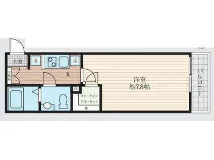 TRINITY五香南(1K/2階)の間取り写真