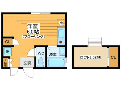 メゾン・ド・プティ(ワンルーム/1階)の間取り写真