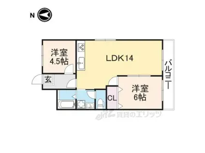 レオハイム春日山(2LDK/5階)の間取り写真