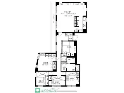 DELCCS三鷹II(4SLDK/4階)の間取り写真