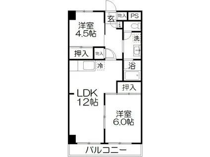 渋谷コート3号館(2LDK/5階)の間取り写真
